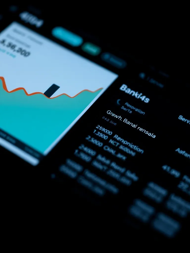 Abstract close-up of a digital banking interface on a tablet