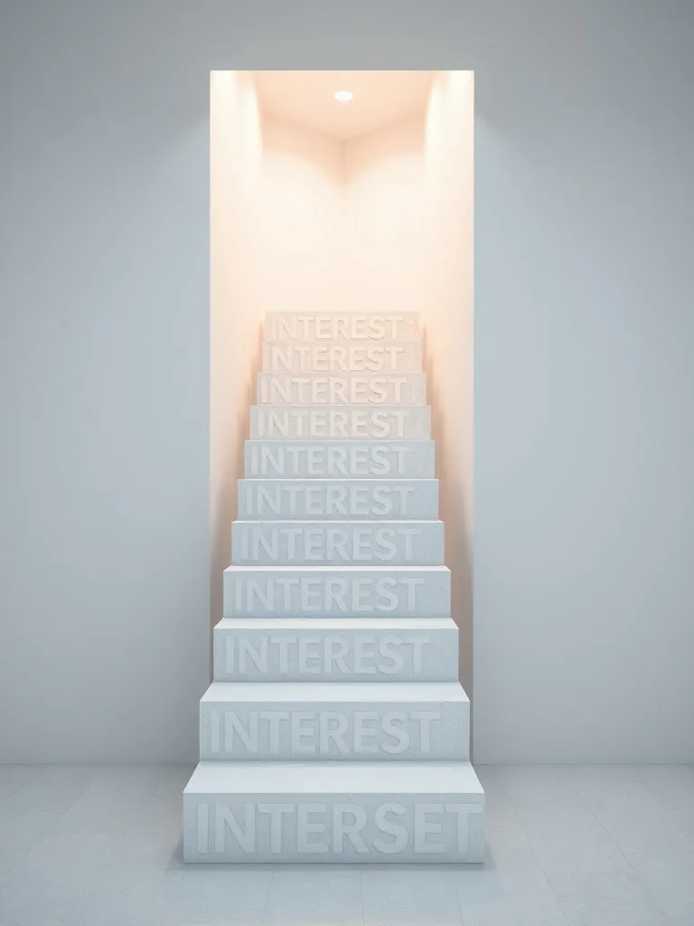 A technical 3D visualization of a financial ladder or steps